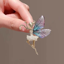 Elegant Rhinestone Butterfly Ballet Brooch for Luxury Gifts - $28.95