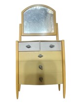 Mattel Barbie Dresser Yellow White Drawers with Mirror Furniture - $6.56