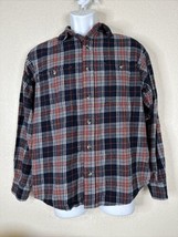 RedHead Men Size M Plaid Button Up Light Flannel Shirt Long Sleeve Pockets - £6.80 GBP
