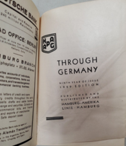 Through Germany 1929 edition Hamburg America Line Illustrations ads Europe Trave - £58.62 GBP