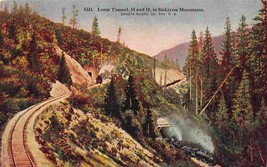 SPRR Loop Tunnels Railroad Train Siskiyou Mountains Northern California postcard - $6.44