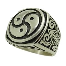 Silver 925 BDSM Men’s Woman Ring Master Owner Slave Dominant Celtic Tris... - $149.00
