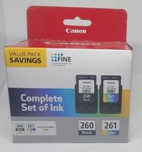 Canon PG-260 Black & CL-261 Color Complete Set of Ink Value Pack