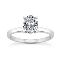 Oval Diamond Wedding Ring H SI2 Treated 14K White Gold 0.95 Carat IGI Certified - £2,017.99 GBP
