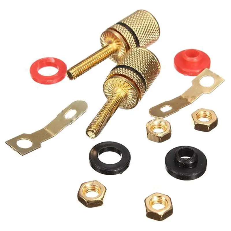 House Home 8pcs Gold Plated Amplifier Speaker Binding Post 4mm Banana A Jack Con - $25.00