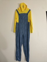 Despicable Me Minion Costume Mens XL Blue Yellow Hooded Union Suit Pajamas - £21.86 GBP