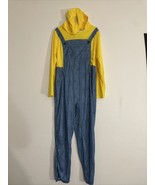 Despicable Me Minion Costume Mens XL Blue Yellow Hooded Union Suit Pajamas - £22.26 GBP