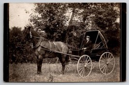 RPPC Man Showing his Beautiful Horse Drawn Carriage c1908 Postcard B26 - £10.35 GBP