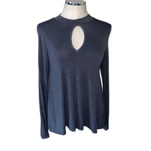 American Eagle Soft &amp; Sexy Grey Long Sleeve Keyhole Mock Neck Top Size S... - $18.50