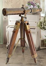 Vintage Antique Nautical Gift Decorative Solid Brass Telescope w/ Wooden... - $735.43 MXN