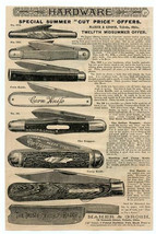 1889 Maher &amp; Grosh Knives &amp; Smith &amp; Wesson Safety Hammerless Revolver &amp; Chubb Ad - £23.57 GBP