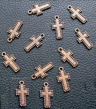 20mm Cross charms earrings pendants ant copper Christian Cross plt 12pcs  cfp096 - £1.52 GBP