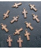 20mm Cross charms earrings pendants ant copper Christian Cross plt 12pcs  cfp096 - $1.93