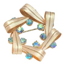 vintage brooch Blue AB crystal  - £26.14 GBP