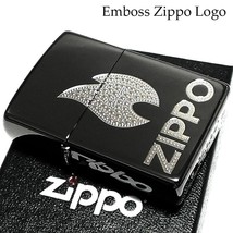 Emboss Logo Silver Black Nickel Etching Sculpture Zippo Oil Lighter MIB - $1,856.23 MXN