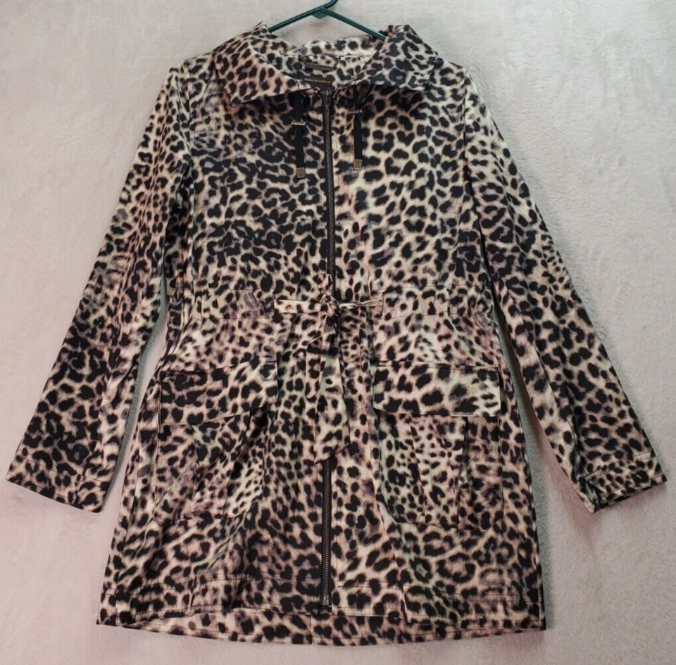 Primary image for Dana Buchman Jacket Womens Small Cream Multi Leopard Print Long Sleeve Full Zip