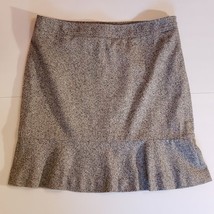 Ann Taylor LOFT Black &amp; White Tweed Wool Blend Straight Skirt w/Flounce 14 New - £27.11 GBP