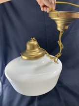 Schoolhouse 14&quot; Swag Hanging Pendant Ceiling Light Fixture Vintage with ... - $198.00