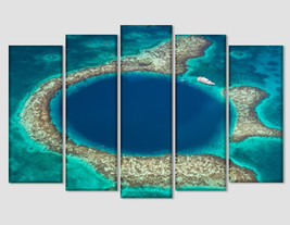 The Great Blue Hole in Belize Aerial Canvas Print Caribbean Wall Art Nature Phot - £38.83 GBP
