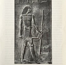 1942 Egypt Wood Sculpture of Hesire Historical Print Antique Ephemera 8 ... - $19.99