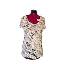 Dana Buchman Top Multicolor Women Short Sleeve Lined Size Medium Knit - £11.15 GBP