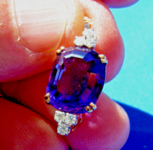 Earth mined Amethyst Diamond Deco Gatsby style Necklaces 14k Chain 20" inch - $3,359.95 CAD