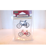 Lemax Village 24813A Bicycles Set of 2 Blue &amp; Red 2002 Retired  L135 - $283.37 MXN