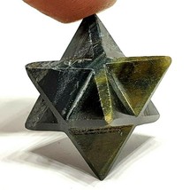 Blue Tigers Eye Merkaba Star Aids Depression Energy Chargé Naturel Sculpté - £4.73 GBP