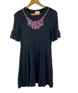 Kate Spade Dress 14 Girls Black Necklace Print Short Sleeve Knit Fit &amp; F... - $926.81 MXN