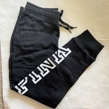 Victoria Secret PINK Pure Black Everyday skinny fleece Logo JOGGER Large - £28.66 GBP