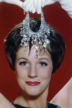 Julie Andrews smiling portrait holding jewels on her head 8x10 inch photo - £8.51 GBP