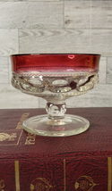 Tiffin Sherbet Cup Kings Crown Ruby Red Thumbprint Champagne Glass 1950s... - $8.90