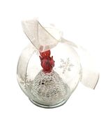 Illuminated Cardinal Hand-Blown 3.5&quot; Glass Ornament White/Multicolor W/G... - $12.95
