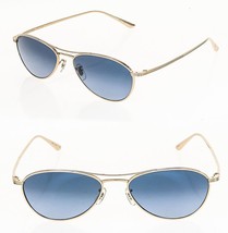 Oliver Peoples 1245 The Row Aero La Slim Titanium Gold Blue Sunglasses OV1245ST - £234.40 GBP