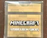 Minecraft Men&#39;s 3-Pack of Crew Socks with Novelty Gift Box, Sizes 8-12 - £12.69 GBP