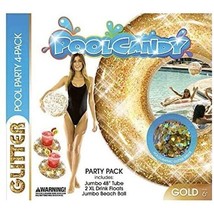 Brooke And Dylan Pool Candy Glitter Party 4 Pack Tube Drink Floats Ball - £19.95 GBP