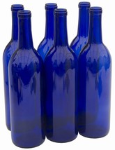 6 Pk Cobalt Blue Wine Bottles for Wine Bottle Holder Tree Garden Art Yard Decor - £17.96 GBP