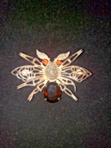 Sterling Gemstone BEE- WASP - CRAB vintage Huge Brooch 2.5&quot; Fertility 24 Grams - £72.80 GBP