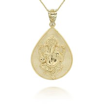 10K Solid Gold Hindu Lord Ganesha Pendant Necklace - Yellow, Rose, or White Gold - £197.46 GBP+
