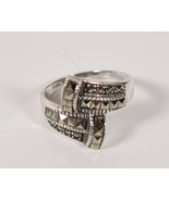 Michael Anthony MA Signed Sterling Silver Marcasite Bypass Ring 8 - $56.86 CAD
