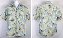 Tori Richard Hawaiian Shirt Mens Medium Tropical Palms Aloha Cotton - £22.57 GBP