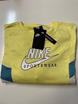 Nike Womens Heritage Colorblocked Sweatshirt, yellow, Large - $19.79