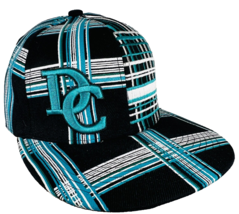Washington DC Truckers Hat Plaid  Cap Teal Black Fitted M - £31.89 GBP