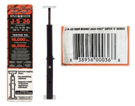 Tiger Brand™ JS-36 Adjustable Jack Post, 15-Gauge, 1&#39; 7&quot; To 3&#39; - £27.55 GBP