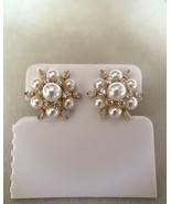 Top-Gr White Sairindama Akoya Pearl Stud Earrings, Starburst Floral Desi... - $213.00