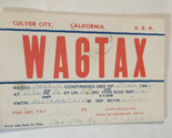 Vintage CB Ham radio Card WA6TAX Culver City California - £3.93 GBP