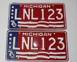 Michigan License Plates 1976 Bicentennial Spirit of 76 Patriotic America... - $39.59