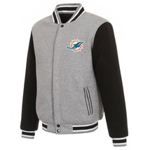 NFL  Miami Dolphins  Reversible Full Snap Fleece Jacket  JHD  2 Front Logos - £94.55 GBP