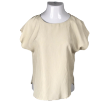 Lauren Lee Classy Vintage Shirt Blouse ~ Sz M ~ Cream ~ Short Sleeve - £12.02 GBP
