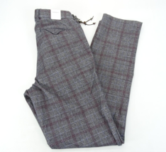 Neuf BRAX Pantalon Hommes 34x32 Gris Plaid Moderne Plat Avant Feel Good ... - £53.23 GBP